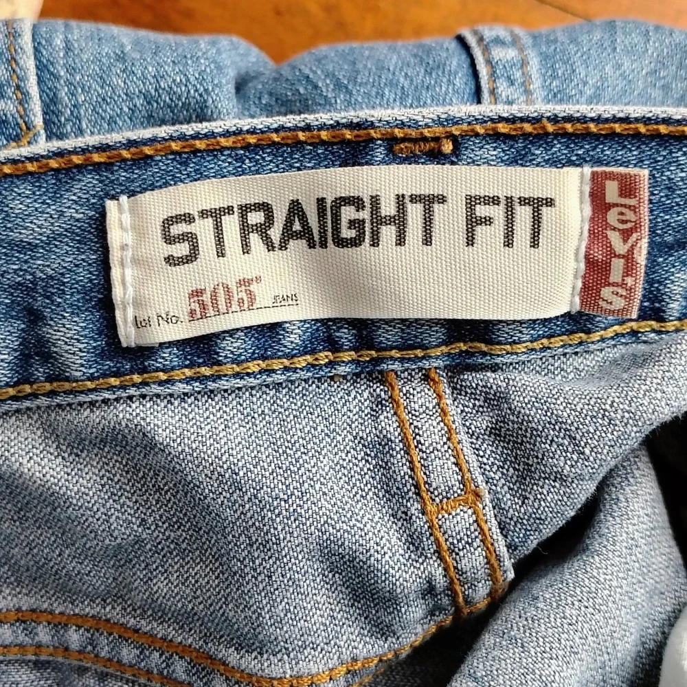 Levis 505 Straight Fit Mens Blue Denim Jeans‎ 44x30 Hemmed to 26.5 Inseam Medium